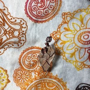 Quartz crystal wrapped necklace